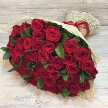Букет Красные розы 50 см (Эквадор)