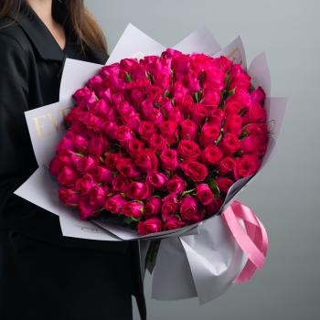 Букет Розовые розы 101 шт. из Эквадора
