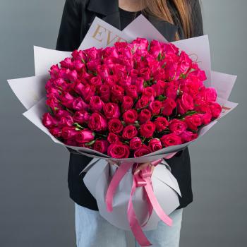 Розовые розы 101 шт. из Эквадора