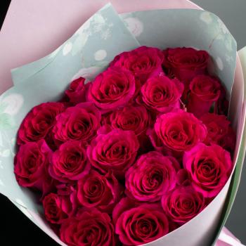 Розовые розы 21 шт. из Эквадора