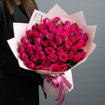 Розовые розы 51 шт. из Эквадора