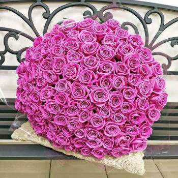Букет Розовые розы Эквадор 101 шт (50 см) артикул букета   259608