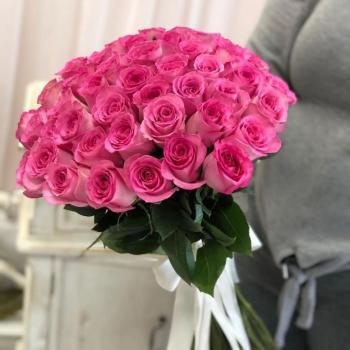Букет Розы бело-розовые 21 шт. (Эквадорские)