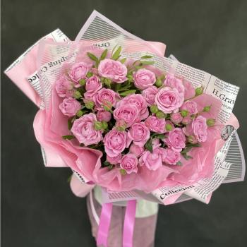 Букет Розы розовые (Пионовидные)